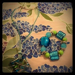 Glass choker and bracelet